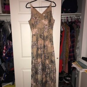 Sidney Plunging Spaghetti Strap A-line Gown